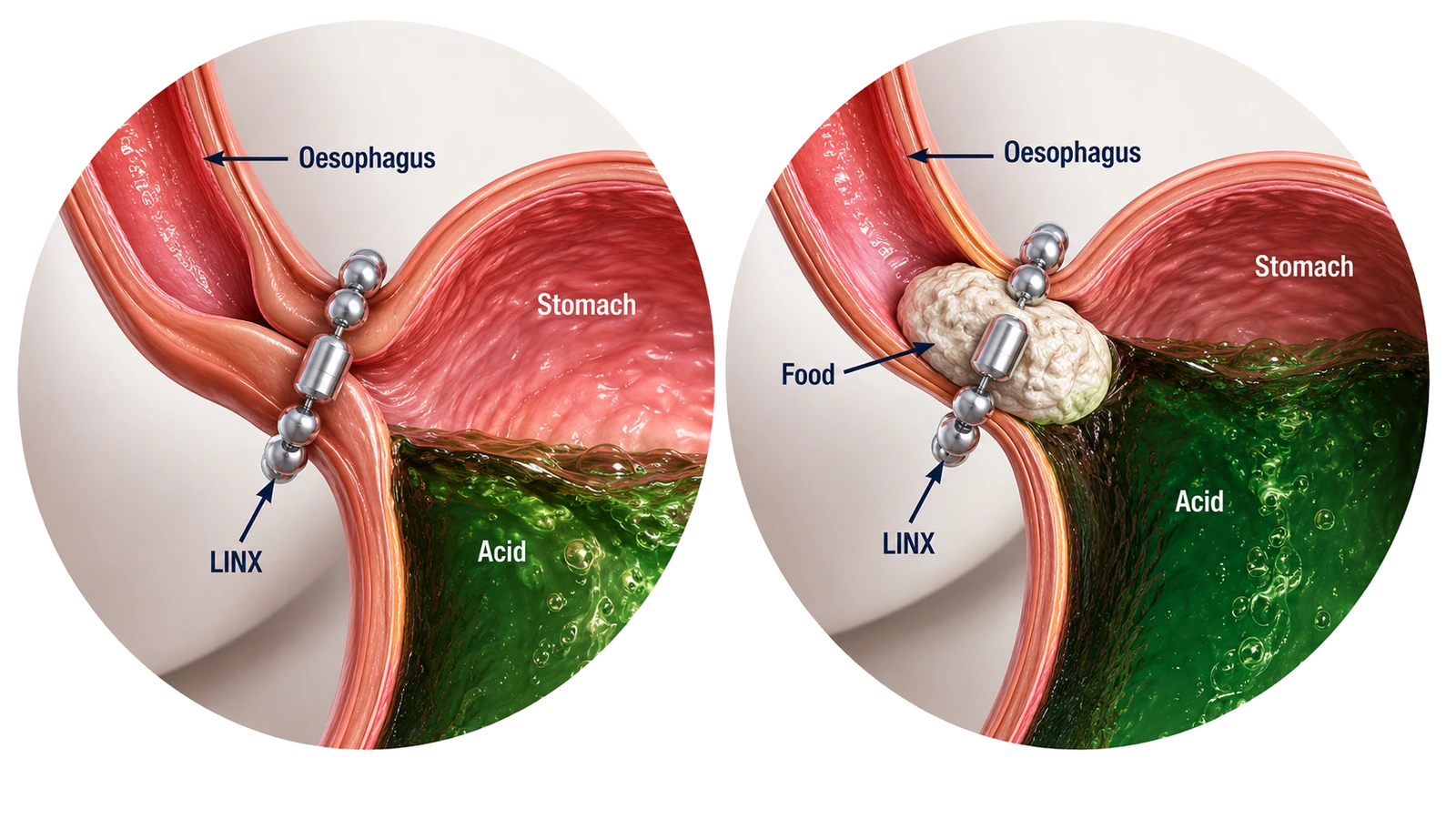Magnetic sphincter augmentation (LINX-style) for GERD